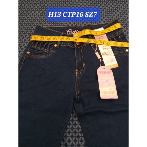 WAIST 30 INCHES SIZE 7 SKINNY  JEANS STRETCH DENIM PUSH UP BLUE  H7-1 CTP16 SZ7 - Picture 2 of 11